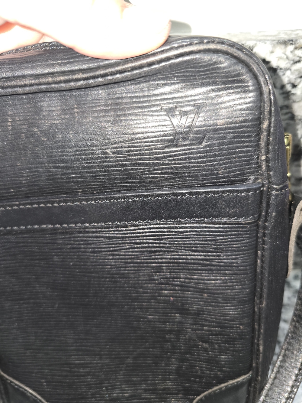 Vintage Louis Vuitton Black Epi Leather Danube Crossbody Bag - Picture 3 of 13